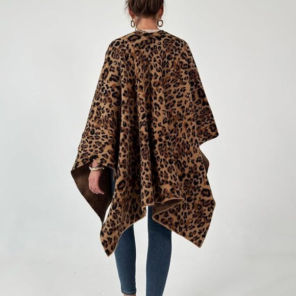 Women's Shawl Wrap Poncho Cardigan - Picture 3 of 6